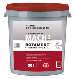 BOTAMENT® MACH 3in1 - Bitumen-Dickbeschichtung 1k (BOTAZIT®) 10.00Stck./Eimer  ,Farbe:schwarz ,Gebinde:1x10 Liter 