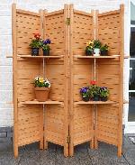 Holz Paravent 4-teilig mit Regalfunktion 1/Stck  ,Ma?e (cm):L 130 x B 40 x H 175,5 