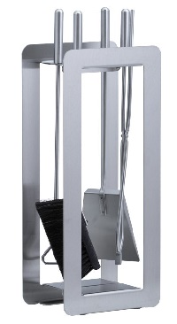 HEIBI Kaminbesteck, Edelstahl, oder Stahl schwarz 4-teilig, 59 cm 1Stck./SET  ,Modell:52319-072 ,Ausführung:Edelstahl, geschliffen 