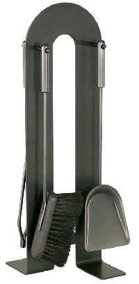 HEIBI Kaminbesteck, schwarz-glimmer, 4-teilig, 64 cm 1Stck./SET  ,Modell:52321-028 ,Ausführung:Schwarz pulverbeschichtet 