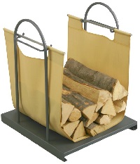 HEIBI Brennholztasche mit Halterung 1Stck./SET  ,Modell:52342-036 ,Ausführung/Gestell:Steingrau ,Ausführung/Tasche:Gelb/beige 