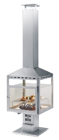 HEIBI Grillkamin Fuoco aus Edelstahl 1/Stck  ,Modell:51214-072 ,Ausf?hrung:Edelstahl, geschliffen ,BxTxH cm:55x42x188 