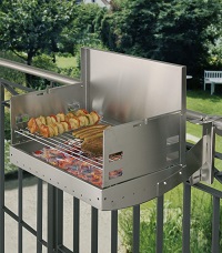 HEIBI Balkongrill BELVITO aus Edelstahl 1/Stck  ,Art.-Nr.:80080 ,Ausf?hrung:verchromt 