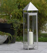 HEIBI Laternen aus Edelstahl 1/Stck  ,Art.-Nr.:6245-072 ,LxB cm:22.5x22.5 ,H?he cm:47.5 