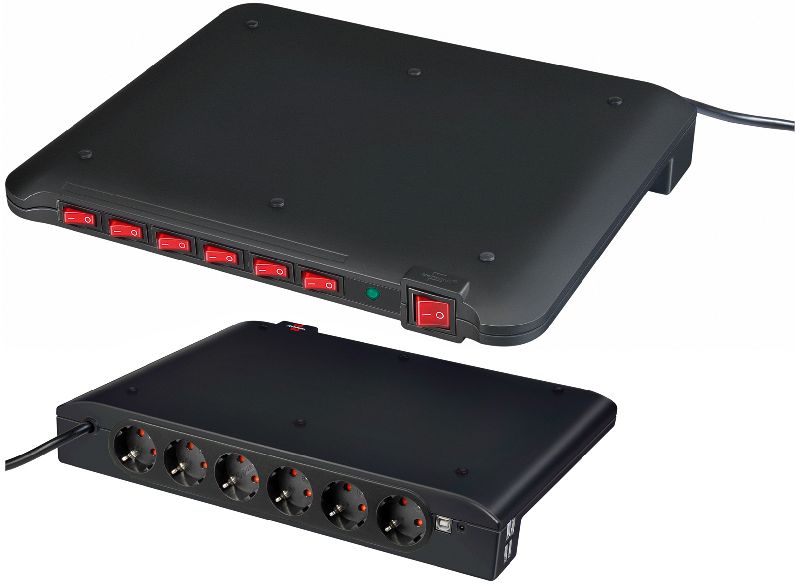  Power Manager PMA USB 19.500A Überspannungsschutz 6-fach, USB-Anschlüsse 4 2m H05VV-F 3G1,5  1/Stck  ,Länge:35,000 ,Breite:41,000 ,Höhe:7,000 