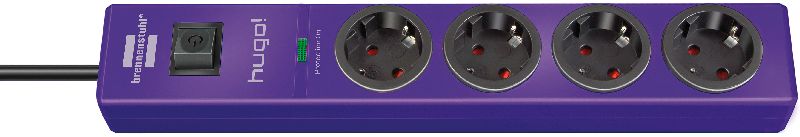  hugo! 19.500A Überspannungsschutz-Steckdosenleiste 4-fach violett 2m H05VV-F 3G1,5  1/Stck  ,Länge:16,000 ,Breite:6,000 ,Höhe:48,000 