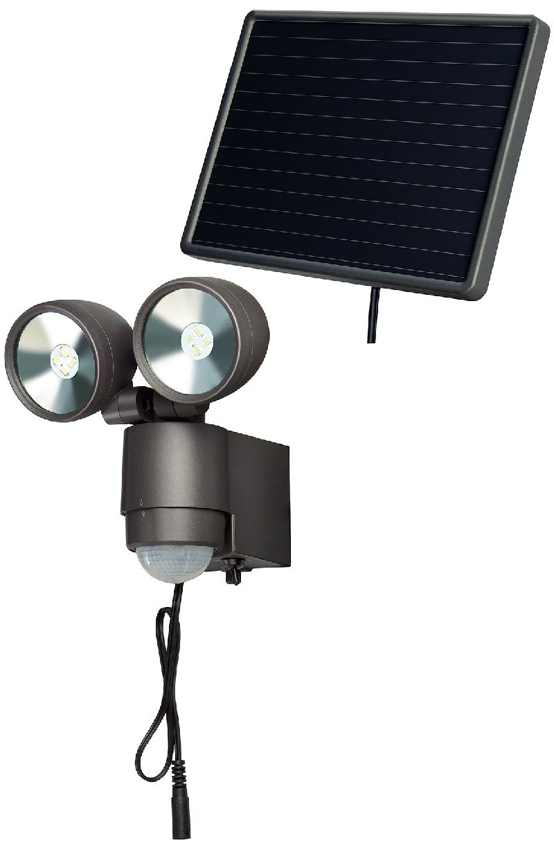  Solar LED-Spot SOL 2x4 IP44 mit Infrarot-Bewegungsmelder 8xLED 0,5W 300lm Kabellänge 4,75m Farbe Anthrazit  1/Stck  ,Länge:25,500 ,Breite:20,500 ,Höhe:20,500 