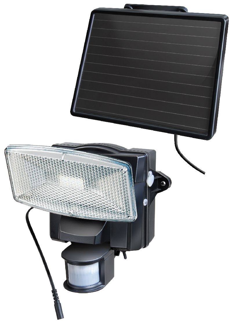  Solar LED-Strahler SOL 80 plus IP44 mit Infrarot-Bewegungsmelder 8xLED 0,5W 350lm Kabellänge 4,75m Farbe Schwarz  1/Stck  ,Länge:26,500 ,Breite:27,000 ,Höhe:21,500 