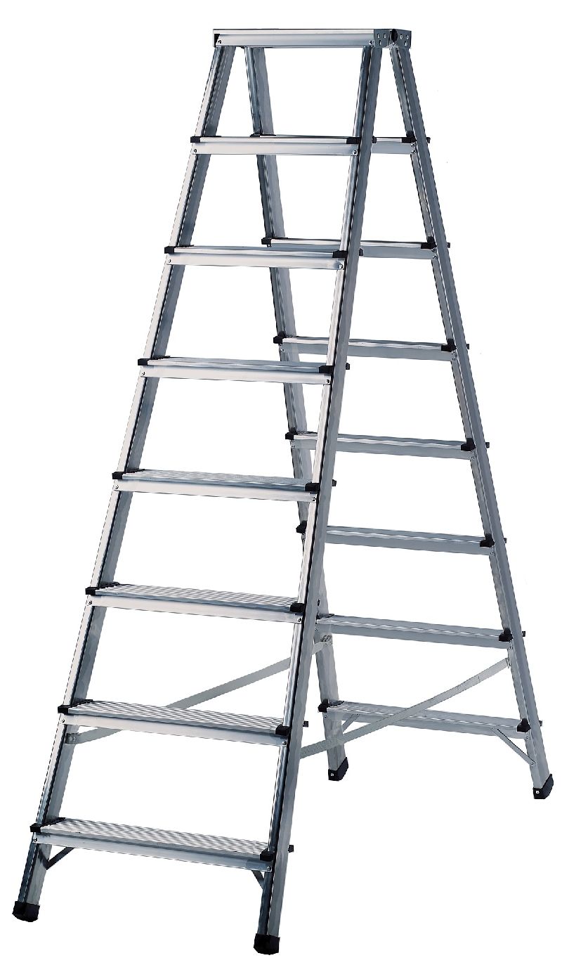  Doppelstufenleiter Aluminium Handwerkerqualität 2x7 Stufen Höhe Stehleiter 1,7m  1/Stck  ,Länge:190,000 ,Breite:50,000 ,Höhe:16,000 