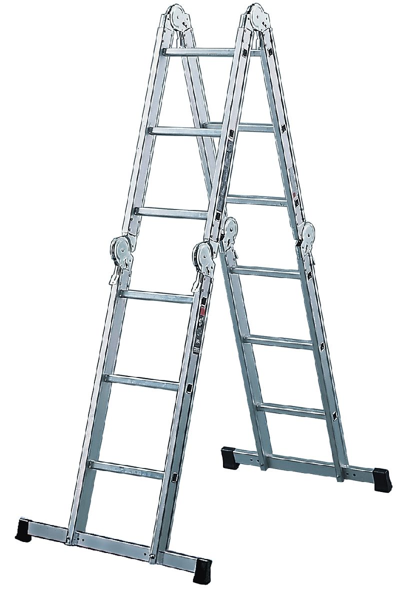  Brenette - Vielzweckleiter Aluminium 6-Gelenk 12 Sprossen, H?he Stehleiter 1,8m L?nge Anlegeleiter 3,6m  1/Stck  ,L?nge:100,000 ,Breite:40,000 ,H?he:28,000 