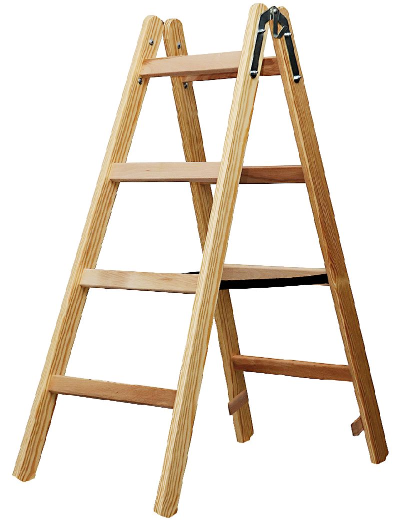  Holz-Stehleiter 2x4 Sprossen Höhe Stehleiter 1,2m  1/Stck  ,Länge:124,000 ,Breite:50,000 ,Höhe:12,000 