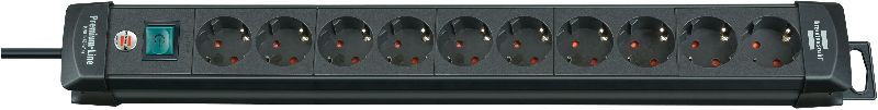  Premium-Line Steckdosenleiste 10-fach schwarz 3m H05VV-F 3G1,5  1/Stck  ,L?nge:59,000 ,Breite:10,000 ,H?he:7,000 