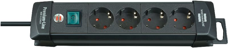 Premium-Line Steckdosenleiste 4-fach schwarz 1,8m H05VV-F 3G1,5  1/Stck  ,L?nge:6,000 ,Breite:10,000 ,H?he:32,500 