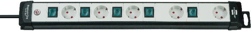  Premium-Line Technik Steckdosenleiste 5-fach schwarz/lichtgrau 3m H05VV-F 3G1,5 einzeln schaltbar spezielle Steckdosenanordnung f?r Netzger?te  1/Stck  ,L?nge:61,000 ,Breite:10,000 ,H?he:6,500 