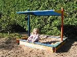 Holz Sandkasten Nadine 140x140 mit Sonnensegel
