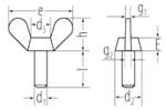 Flgelschrauben DIN 316, runde Form - Stahl M 8, M 10 und M 12