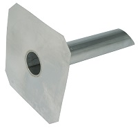 <b>ALTVATER</b> Wasserspeier Kupfer mit glatter Klebeplatte (Rohrlnge 600mm)