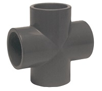 AQUIVA PVC Kreuzstck 90, grau