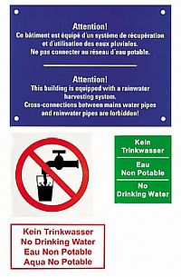 Beschriftungsset fr Regenwasser-Nutzungsanlagen