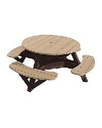 C.R.P. - 2-farbiger runder Picknick-Tisch m. Schirm-Loch T50/T50WC