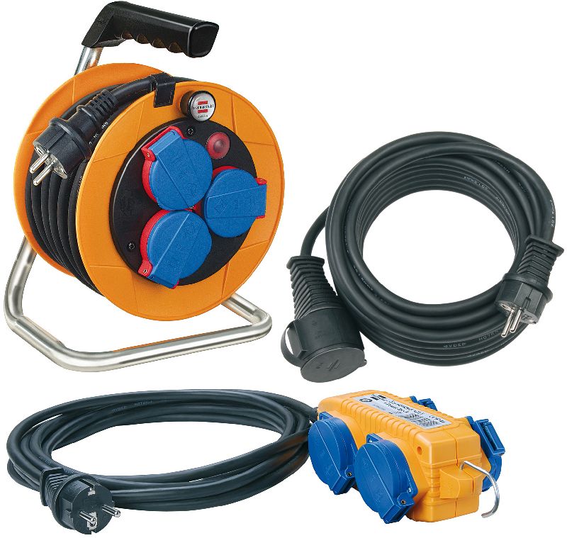  Power-Pack IP44 Kabeltrommel 10m H07RN-F 3G1,5/ Verlngerungsleitung 10m H07RN-F 3G1,5/ Stromverteiler 5m H07RN-F 3G1,5 