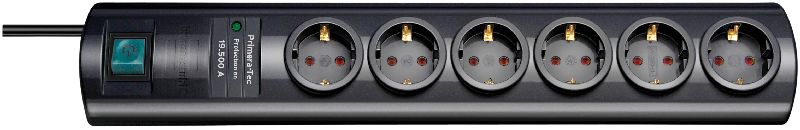  Primera-Tec 19.500A berspannungsschutz-Steckdosenleiste 6-fach schwarz 2m H05VV-F 3G1,5 