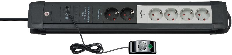  Premium-Line Comfort Switch Plus Steckdosenleiste 6-fach schwarz/lichtgrau 3m H05VV-F 3G1,5 2 permament, 4 schaltbar 