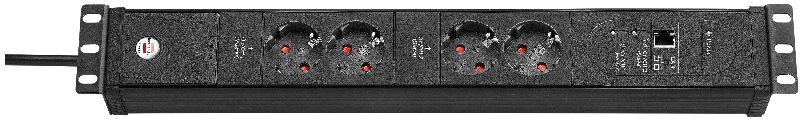  Premium-Web-Line Internet-Steckdosenleiste 4-fach schwarz 3m H05VV-F 3G1,5 2xMaster 2xSlave 