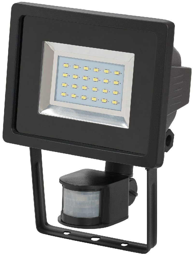  SMD-LED-Leuchte L DN 2405 PIR IP44 mit Infrarot-Bewegungsmelder 24x0,5W 950lm schwarz Energieeffizienzklasse A 