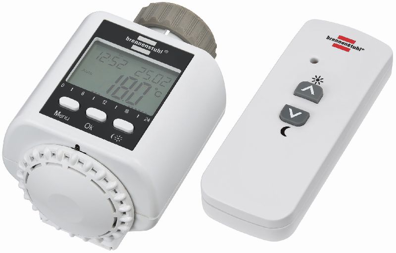  Brematic Funk-Heizkrperthermostat FHT 433 weiss, mit Funkfernbedienung und Heizungs-Ventiladapter 