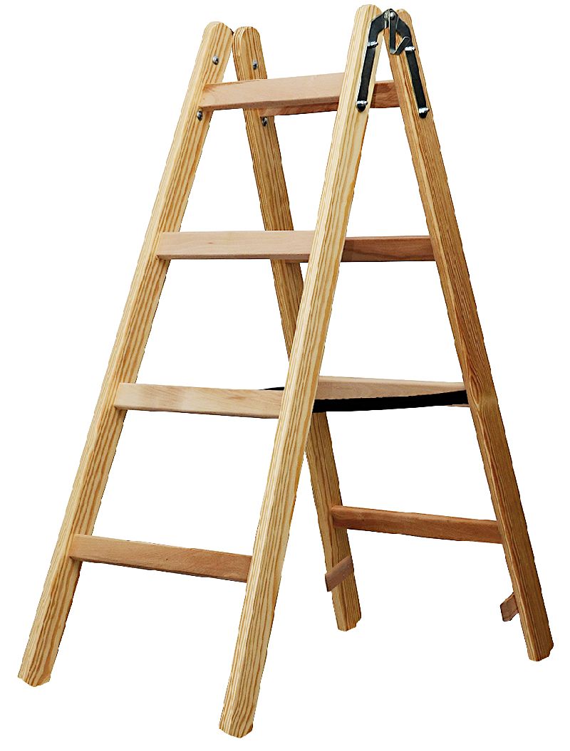  Holz-Stehleiter 2x4 Sprossen Hhe Stehleiter 1,2m 