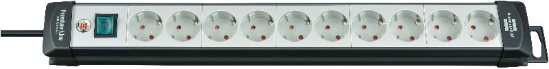  Premium-Line Steckdosenleiste 10-fach schwarz/lichtgrau 3m H05VV-F 3G1,5 