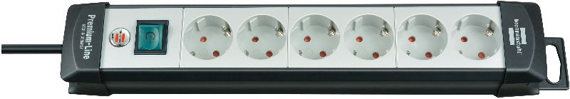  Premium-Line Steckdosenleiste 6-fach schwarz/lichtgrau 3m H05VV-F 3G1,5 