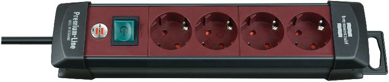  Premium-Line Steckdosenleiste 4-fach schwarz/bordeaux 1,8m H05VV-F 3G1,5 