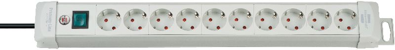  Premium-Line Steckdosenleiste 10-fach lichtgrau 3m H05VV-F 3G1,5 